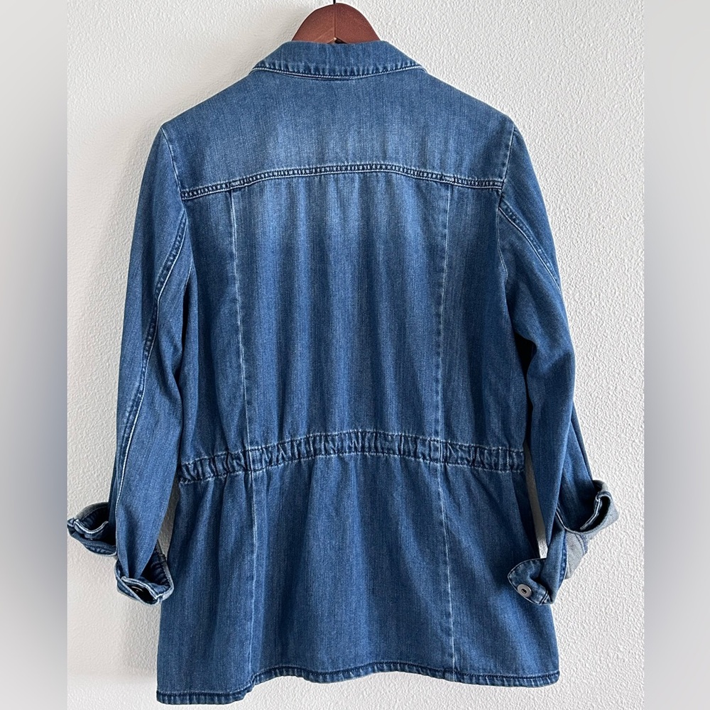 J. Jill | Utility Jacket | Chore Coat | Dark Wash Denim | Size M - Picture 2 of 5